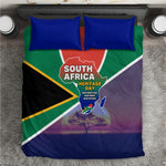 South Africa Heritage Day Bedding Set Celebrating Roots Flag Map Sunset Savanna