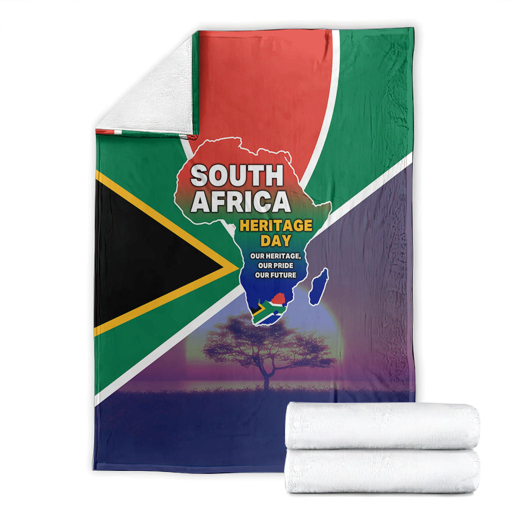 South Africa Heritage Day Blanket Celebrating Roots Flag Map Sunset Savanna