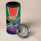 South Africa Heritage Day 4 in 1 Can Cooler Tumbler Celebrating Roots Flag Map Sunset Savanna