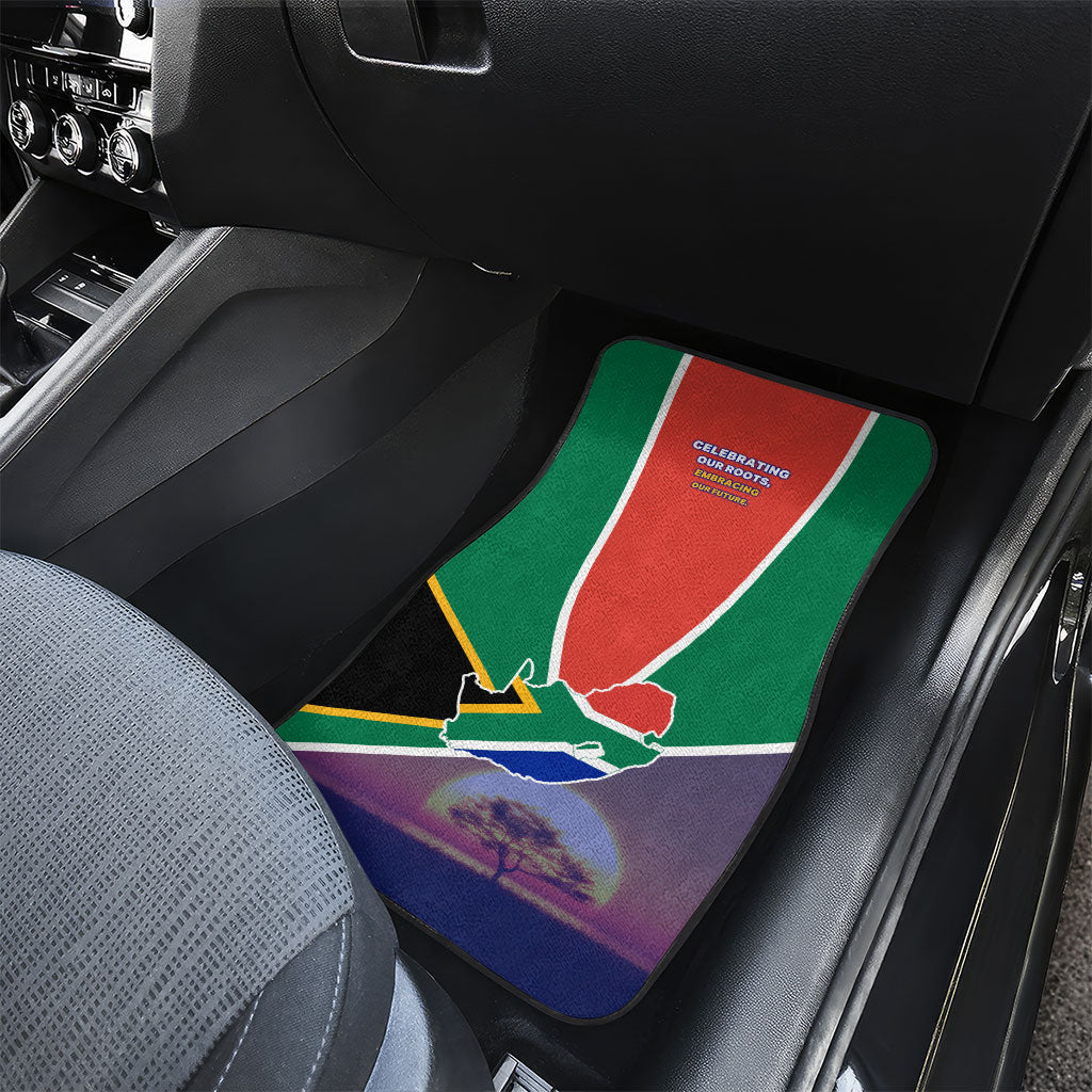 South Africa Heritage Day Car Mats Celebrating Roots Flag Map Sunset Savanna