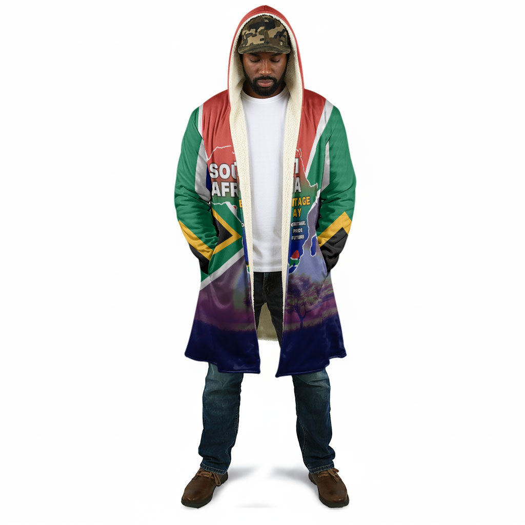 South Africa Heritage Day Cloak Celebrating Roots Flag Map Sunset Savanna