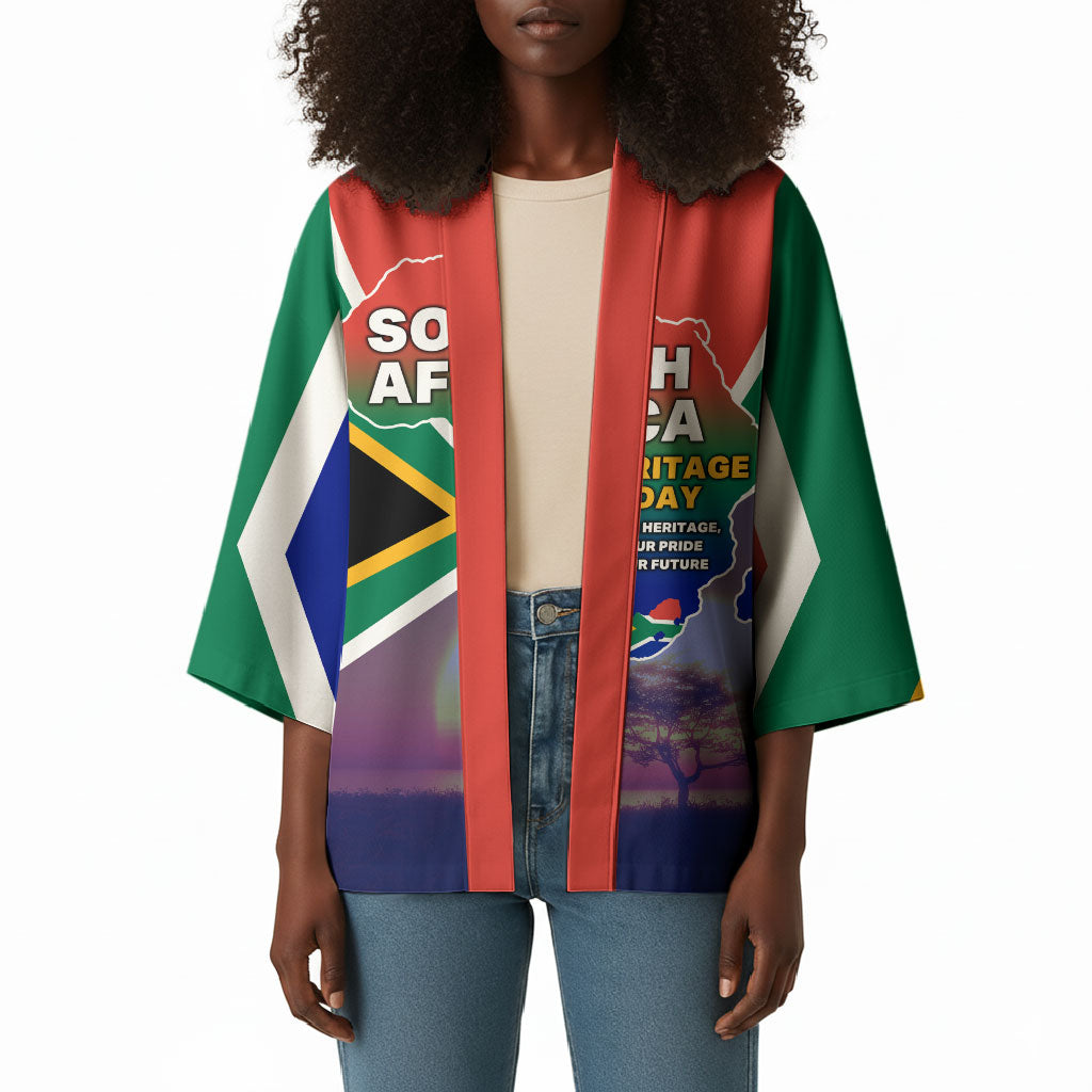 South Africa Heritage Day Kimono Celebrating Roots Flag Map Sunset Savanna