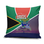 South Africa Heritage Day Pillow Cover Celebrating Roots Flag Map Sunset Savanna