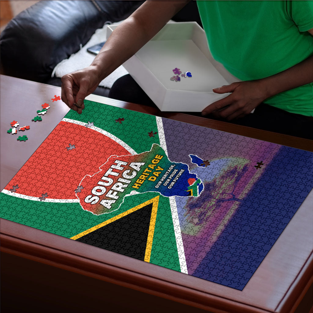 South Africa Heritage Day Puzzle Celebrating Roots Flag Map Sunset Savanna