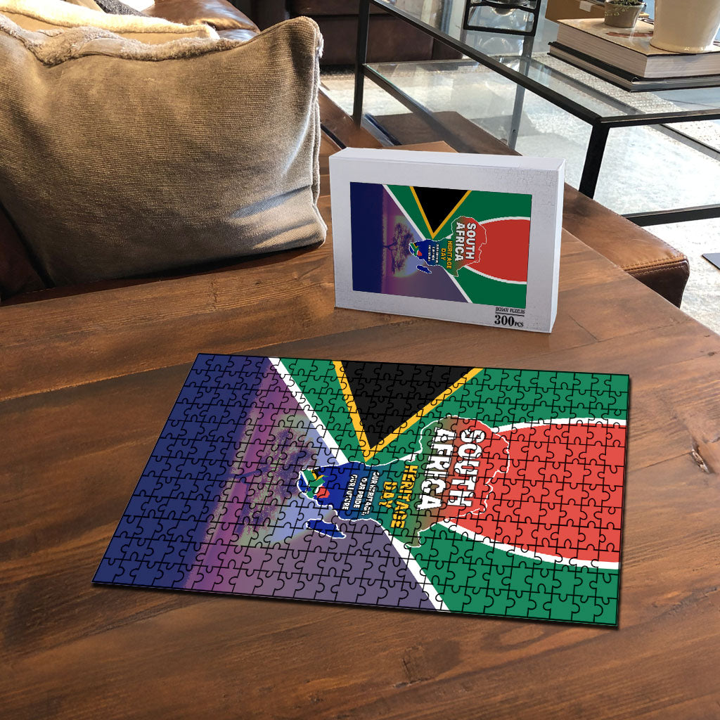South Africa Heritage Day Puzzle Celebrating Roots Flag Map Sunset Savanna
