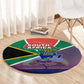 South Africa Heritage Day Round Carpet Celebrating Roots Flag Map Sunset Savanna