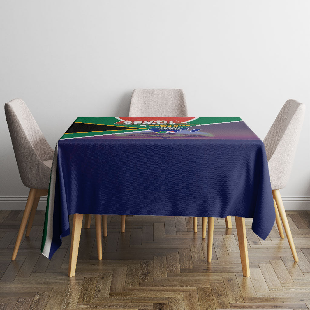 South Africa Heritage Day Tablecloth Celebrating Roots Flag Map Sunset Savanna