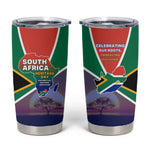 South Africa Heritage Day Tumbler Cup Celebrating Roots Flag Map Sunset Savanna
