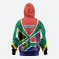 South Africa Heritage Day Zip Hoodie Celebrating Roots Flag Map Sunset Savanna