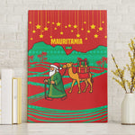 Mauritania Christmas Canvas Wall Art Santa Claus Camel Gift Boxes Starry Sky and Desert - African Pride
