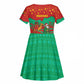 Mauritania Christmas Kid Short Sleeve Dress Santa Claus Camel Gift Boxes Starry Sky and Desert - African Pride