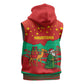 Mauritania Christmas Sleeveless Zip Hoodie Santa Claus Camel Gift Boxes Starry Sky and Desert - African Pride
