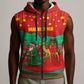 Mauritania Christmas Sleeveless Zip Hoodie Santa Claus Camel Gift Boxes Starry Sky and Desert - African Pride