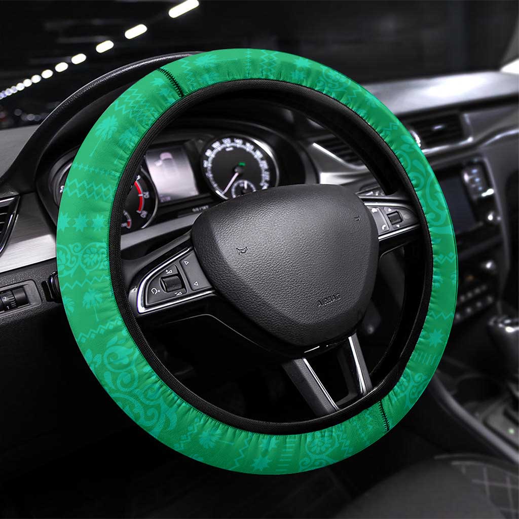 Mauritania Christmas Steering Wheel Cover Santa Claus Camel Gift Boxes Starry Sky and Desert - African Pride