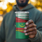 Mauritania Christmas 4 in 1 Can Cooler Tumbler Santa Sharks Festive Fish Pattern and Red Green Holiday - African Pride