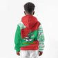 Mauritania Christmas Kid Hoodie Santa Sharks Festive Fish Pattern and Red Green Holiday - African Pride