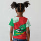 Mauritania Christmas Kid T shirt Santa Sharks Festive Fish Pattern and Red Green Holiday - African Pride