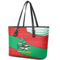 Mauritania Christmas Leather Tote Bag Santa Sharks Festive Fish Pattern and Red Green Holiday - African Pride