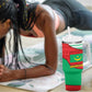 Mauritania Christmas Tumbler With Handle Santa Sharks Festive Fish Pattern and Red Green Holiday - African Pride
