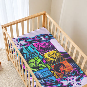 Civil Rights Leaders Baby Bed Cover - Black History - African American - Neon Cyberpunk