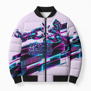 Civil Rights Leaders Bomber Puffer Jacket - Black History - African American - Neon Cyberpunk