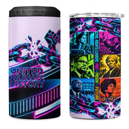 Civil Rights Leaders 4 in 1 Can Cooler Tumbler - Black History - African American - Neon Cyberpunk