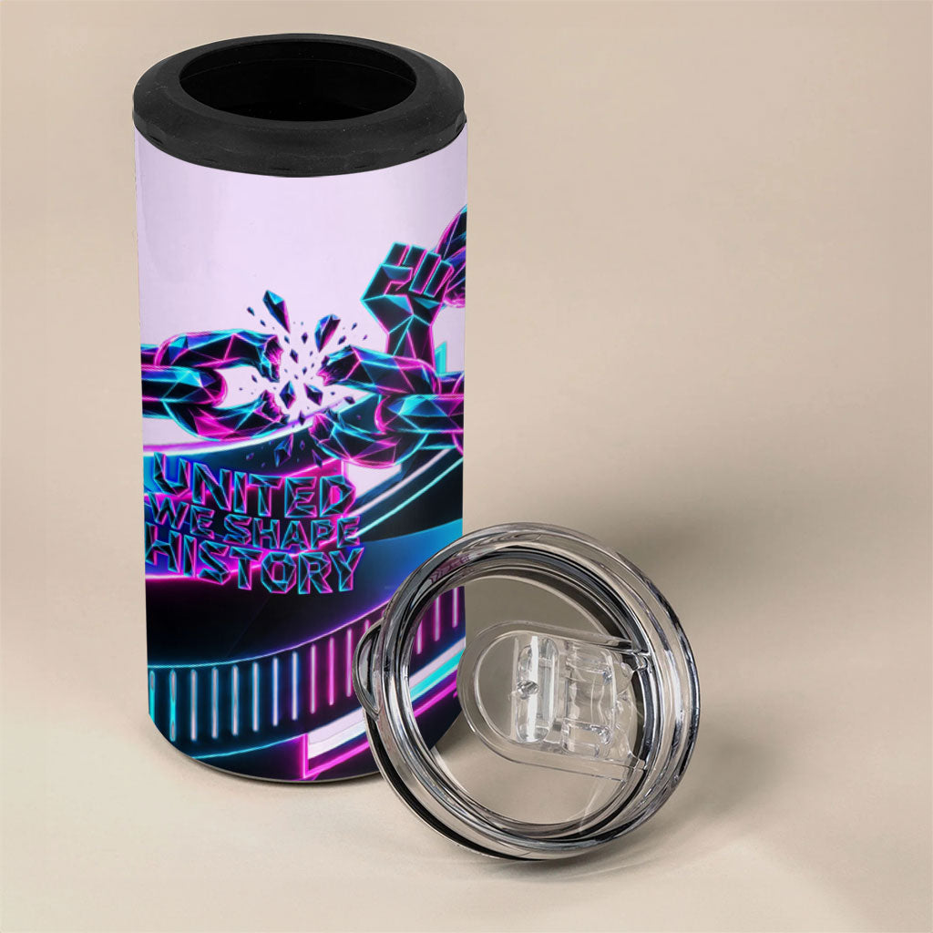 Civil Rights Leaders 4 in 1 Can Cooler Tumbler - Black History - African American - Neon Cyberpunk