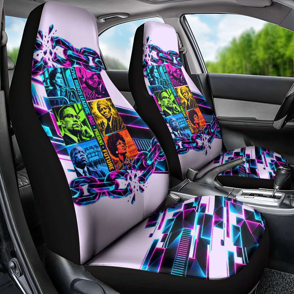 Civil Rights Leaders Car Seat Cover - Black History - African American - Neon Cyberpunk
