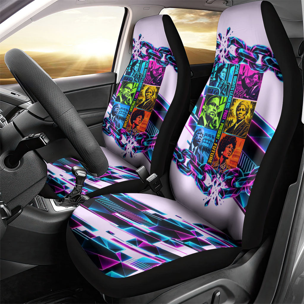 Civil Rights Leaders Car Seat Cover - Black History - African American - Neon Cyberpunk
