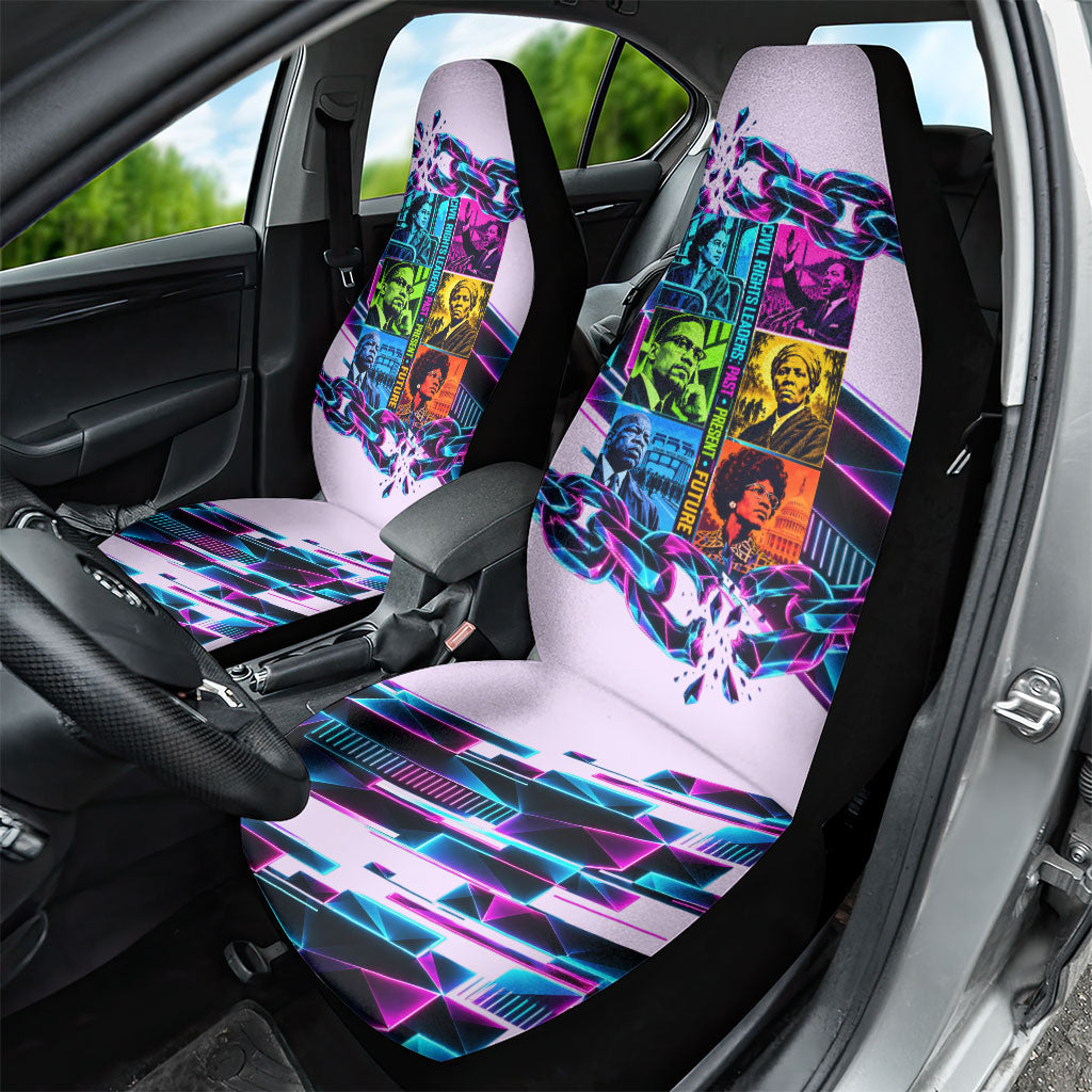Civil Rights Leaders Car Seat Cover - Black History - African American - Neon Cyberpunk