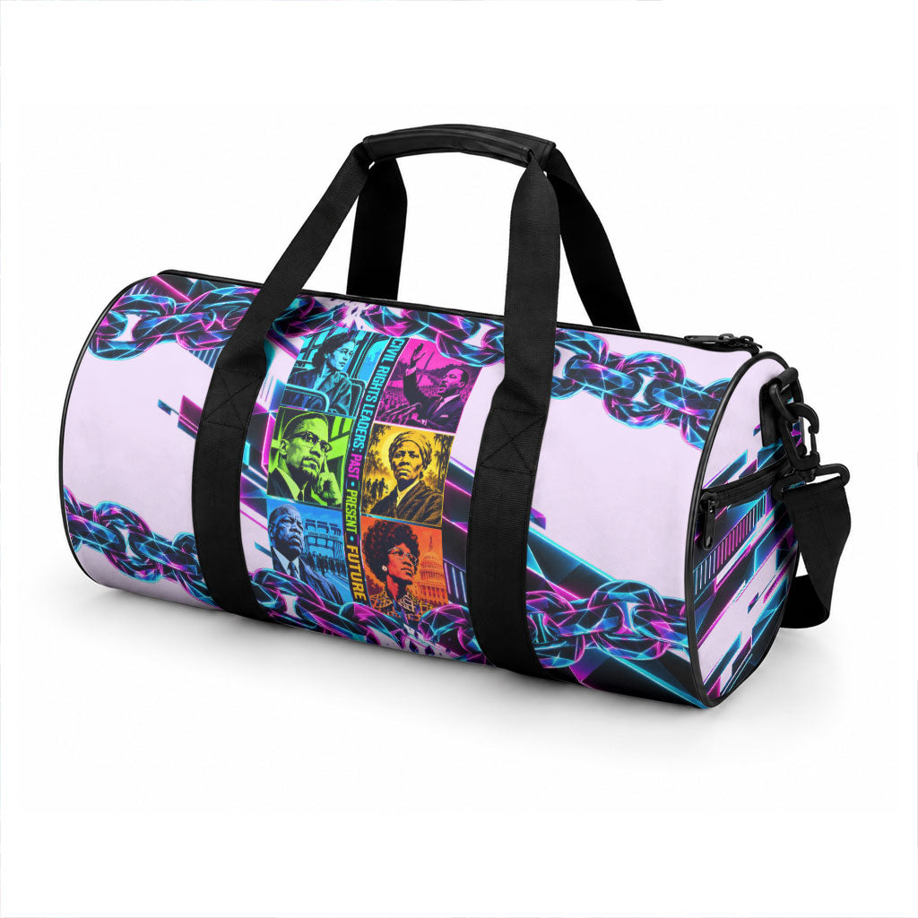 Civil Rights Leaders Duffle Bag - Black History - African American - Neon Cyberpunk