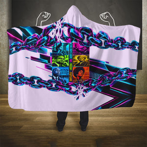 Civil Rights Leaders Hooded Blanket - Black History - African American - Neon Cyberpunk