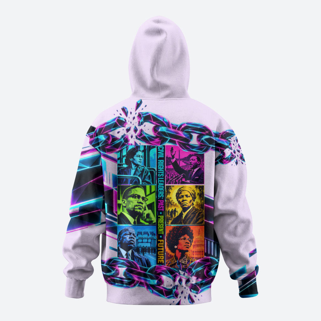 Civil Rights Leaders Hoodie - Black History - African American - Neon Cyberpunk