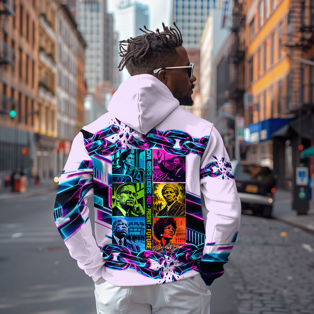 Civil Rights Leaders Hoodie - Black History - African American - Neon Cyberpunk