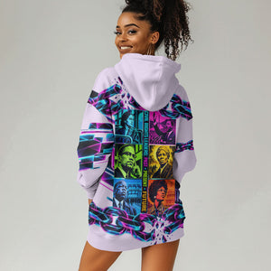 Civil Rights Leaders Hoodie Dress - Black History - African American - Neon Cyberpunk
