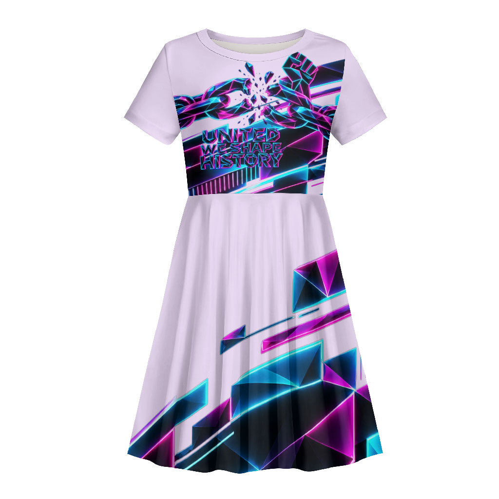 Civil Rights Leaders Kid Short Sleeve Dress - Black History - African American - Neon Cyberpunk