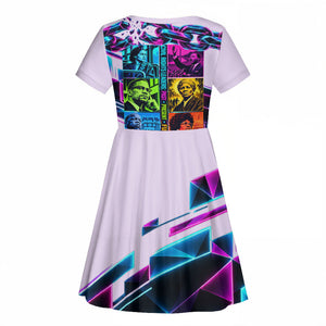 Civil Rights Leaders Kid Short Sleeve Dress - Black History - African American - Neon Cyberpunk