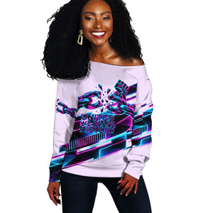 Civil Rights Leaders Off Shoulder Sweater - Black History - African American - Neon Cyberpunk