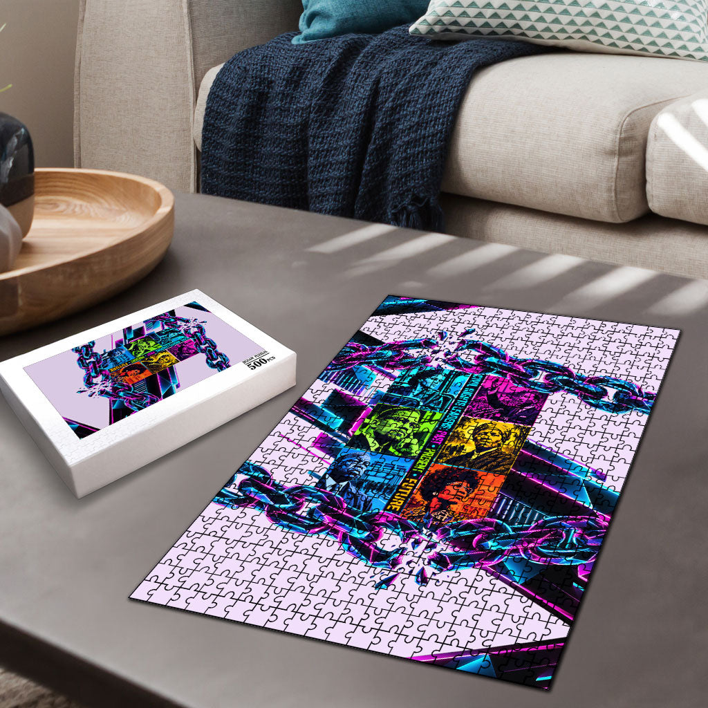 Civil Rights Leaders Puzzle - Black History - African American - Neon Cyberpunk