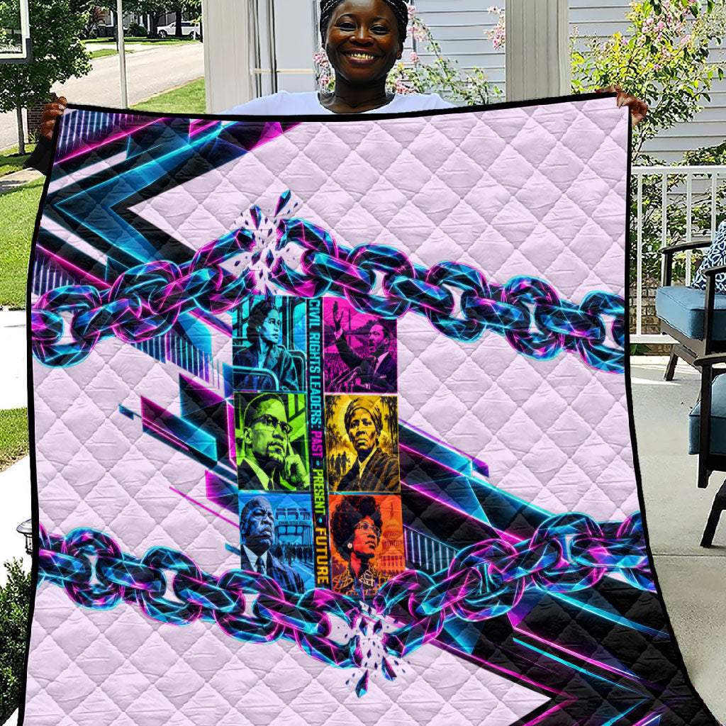 Civil Rights Leaders Quilt - Black History - African American - Neon Cyberpunk
