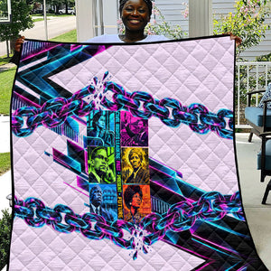 Civil Rights Leaders Quilt - Black History - African American - Neon Cyberpunk