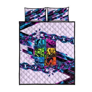 Civil Rights Leaders Quilt Bed Set - Black History - African American - Neon Cyberpunk