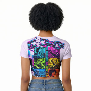 Civil Rights Leaders Raglan Cropped T shirt - Black History - African American - Neon Cyberpunk