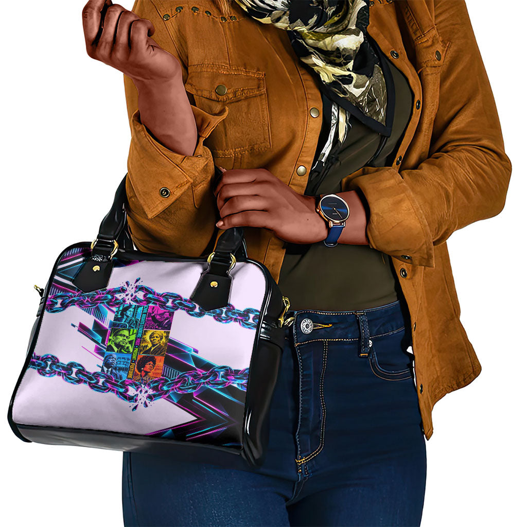 Civil Rights Leaders Shoulder Handbag - Black History - African American - Neon Cyberpunk