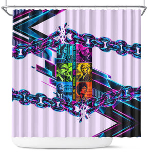 Civil Rights Leaders Shower Curtain - Black History - African American - Neon Cyberpunk
