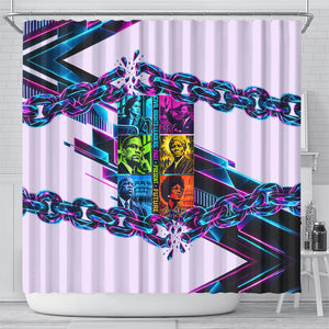 Civil Rights Leaders Shower Curtain - Black History - African American - Neon Cyberpunk