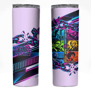Civil Rights Leaders Skinny Tumbler - Black History - African American - Neon Cyberpunk