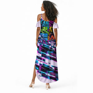 Civil Rights Leaders Summer Maxi Dress - Black History - African American - Neon Cyberpunk
