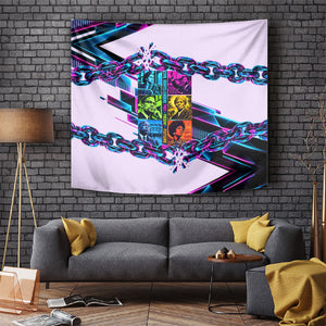 Civil Rights Leaders Tapestry - Black History - African American - Neon Cyberpunk