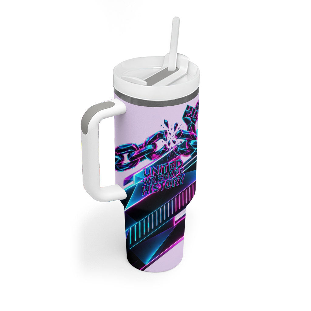 Civil Rights Leaders Tumbler With Handle - Black History - African American - Neon Cyberpunk